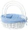 White Round Willow Gift Basket, with Gingham Liner and Handle